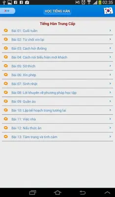 Học Tiếng Hàn android App screenshot 0