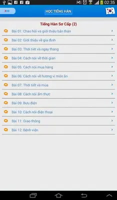 Học Tiếng Hàn android App screenshot 1