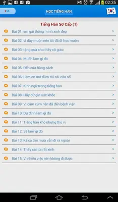 Học Tiếng Hàn android App screenshot 2